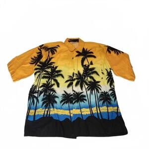 Bahama Beach Menswear Size XXL Yellow Black Hawaiian Shirt